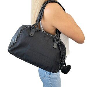 Christian Dior Vintage Trotter Monogram Canvas Ethnic Shoulder Bag [106271]